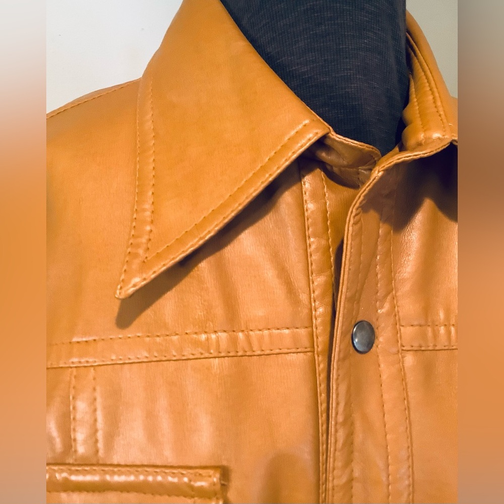 Vintage Campus Outerwear Men’s Vinyl Jacket 44R Made in Korea Retro 1970s - Picture 3 of 14
